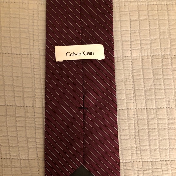 Elegant Burgundy Striped Men's Tie - Picture 3 of 5